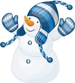 Snowman with hat and gloves